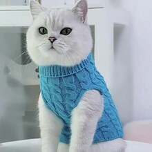 1pc Pet Dog/Cat Turtleneck Sweater, Soft Knitted Warm Clothing For Dogs, Suitable For Autumn/Winter, Poodle, Bichon Frise, Corgi