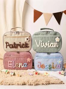 1pc Personalized Lunch Bag With Name, Customized Name Lunch Tote, Back To School Lunch Bag, Reusable Insulated Lunch Box