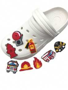 12 piezas Encantos de zapato de la serie de automóviles caprichosos - Encantos de decoración de zapatos para zuecos, jigs, diapositivas de burbujas, sandalias - Camión de bomberos, vehículo de ingeniería, accesorios de PVC de colores para automóviles para hombres y mujeres, alfileres de zapato, encantos de automóviles, regalo perfecto de Navidad, cumpleaños, recuerdos de fiesta, suministros de manualidades DIY - Multicolor - Ver 10
