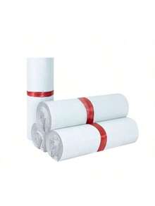 10/20/30/40/50个装耐用白色快递袋 - 加厚、防水、防撕裂塑料邮寄袋，粘合牢固，适用于服装包装和小企业运输