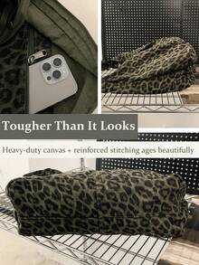 Women's Large Canvas Tote Bag For Everyday - Adjustable Crossbody Shoulder Strap,Travel Essentials,School Supplies , Halloween,Outdoor Camping Hiking Adventure Versatile Tote Bag, Spacious Oversized Carryall Purse (Washed Black, Camo, Leopard Print Yellow & Green) | Street Style, Edgy Boho Chic | Fast USA Shipping 2-7 Days, School, Short Trip, Storage Crossbody Bag - 彩色 - 查看 7