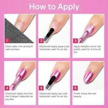 镜面指甲油、速干金属指甲油、冰透明荧光指甲油、亮丽多彩指甲油、炫彩反光指甲油、风干型、快速亮泽、温和气质、美甲DIY家用，23种颜色可选 - 彩色 - 查看 6