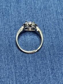 1 Carat D Color VVS Clarity GRA Certified Classic Elegant Luxury S925 Silver Plated Platinum Heart Shaped Moissanite Open Ring, 1 Carat High Quality Moissanite Center Stone - Moissanite Ring - View 5