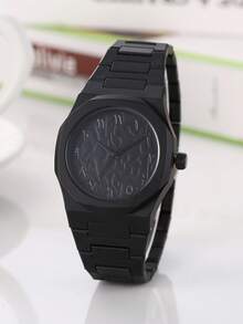 4pcs/Set Men's Business Quartz Watch, Numeric Dial, Bracelet Necklace Ring Set, Gift For Men