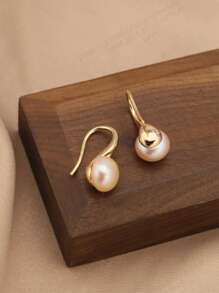 1 对粉色和白色天然珍珠耳环，厚度 0.03μm - 彩色 - 查看 3