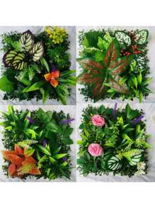 Mur arrière décoratif avec plante artificielle de pelouse Milan. Fausse pelouse, fleurs artificielles. Certaines couleurs sont aléatoires, sous réserve du produit réel reçu.