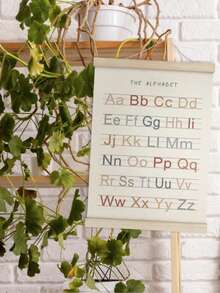 2个字母数字海报框，20*30厘米和30*40厘米多种尺寸可选，儿童房墙面装饰，ABC字母横幅海报墙饰，带木框，字母横幅墙挂，适用于游戏室、日托中心（随机发货） - 木質色 - 查看 4