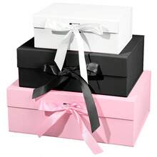 23-33cm Luxury Magnetic Gift Box With Lid Ribbon Grass And Greeting Card Great For Valentine's Day Wedding Birthday Gift Packaging Box - Multicolor - View 3