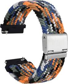 Correa de Reloj de Nylon Trenzado de 22mm para Hombres y Mujeres, Liberación Rápida, Hebilla de Acero Inoxidable Negra (Azul) - Camuflaje (hebilla plateada) - Ver 12