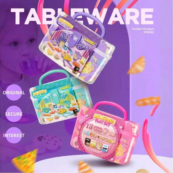 Children's Pretend Play Afternoon Tea Set, Realistic Food Desserts, Tea Pot & Tableware, Parent-Child Interactive Toys, Back To School Gifts For Boys And Girls