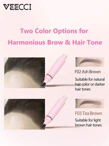 VEECCI Lápiz de cejas multifuncional a base de agua Freestyle Hairline, crea cejas naturales con efecto de pluma y relleno de línea del cabello, bolígrafo multifuncional, resistente al agua y a las manchas, herramienta esencial para principiantes - F02 Marrón ceniza - Ver 7