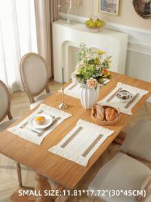 1 pieza Camino de mesa tejido vintage con flecos, mantel de ganchillo con encaje para cómoda, soporte de TV, mesa de café, mesa de comedor, decoración del hogar, reunión familiar, decoración festiva, interior y exterior, picnic, escritorio, tocador