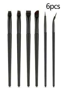YISE 7-Piece Eye Makeup Brush Set, Including Slanted Eyeliner Brush, Pointed Eyeliner Brush And Eyebrow Brush, Ideal For Eyebrows, Eyeliner And Eye Shadow To Create Enchanting Eye Makeup, Eyebrow Brush, Eyeshadow Brush, Brush - Black - View 10
