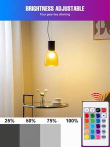 25W RGB LED 灯泡带遥控器，彩色室内 220V/110V 多色变色可调光嵌入式吊灯灯泡 5W RGBW 冷白/RGBWW 暖白 10W 智能电竞室卧室床头圣诞节万圣节节日礼物夜间装饰照明 15W 动态 4 种模式 15 种颜色派对酒吧聚光灯 20W 可调亮度客厅背光壁灯氛围灯 - RGB Bulb-with 24key Remote(E27/E26) - 查看 6