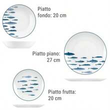 Plates - 白色搭配藍色和綠色 - 查看 6