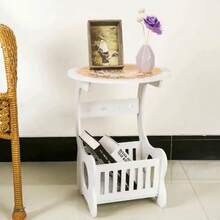 1 pieza Mesa cuadrada para balcón, mesa auxiliar, mesa de centro o mesa auxiliar para sofá de sala de estar para dormitorio - Blanco - Ver 4