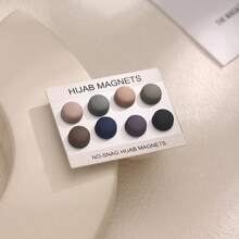 8 Pairs Solid Color Hijab Magnets, Zinc Alloy Pins, Suitable For Spring, Summer, Autumn And Winter For Dress - CT04 - View 6