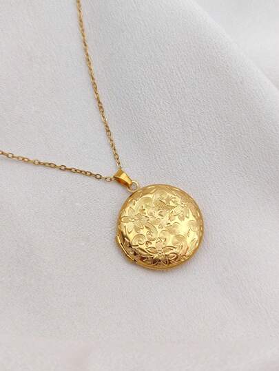 1 pieza Collar de mujer de marco de acero inoxidable versátil y de alta gama con estilo vintage, accesorio de collar de lujo a la moda, adecuado como regalo