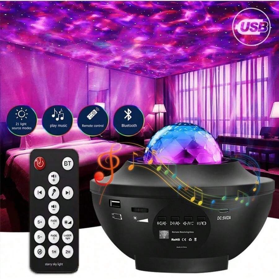 Star Projector, Galaxy Projector For Bedroom, LED Night Light Projector With Bluetooth Speaker, Timer, Remote Control, Gifts For Kids, Adults, Christmas, Birthday - RGB - Xem 1