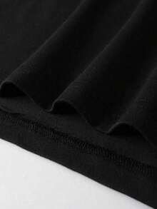 Fashion Text Graphics Printed Premium Cotton T-Shirts Men Summer Short Sleeve Tees Casual Tops - Black - View 4