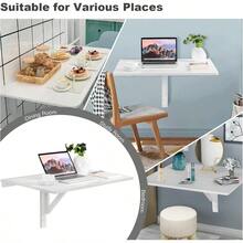 Wall Mounted Folding Table 31.5 X 23.5 DropLeaf Floating Writing Desk For Small Spaces SpaceSaving Fold Down Laptop Workstation For Kitchen Bedroom Laundry Room Study Room WhiteB09JKDC313[Am]11R12