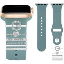 6 Peças/Conjunto Letras de Strass de Liga A-Z Adequadas para Pulseira de Silicone do , Anel Decorativo com Letra em Formato de Coração