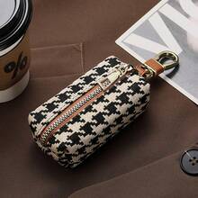 格纹钥匙包 通用汽车钥匙包 简约时尚 大容量腰包 挂包 多功能拉链零钱包 卡包 钥匙包 钥匙包 学校用品 教师礼物 返校用品 女士迷你钱包 - 棕色 - 查看 6