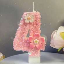 1pc Birthday Candle Numbers, 0-9 Numeric Candle, Romantic Party Favorite Digit Candle Cake Decor, Holiday Anniversary Party Cake Number Candle, Glitter Digit,Wedding