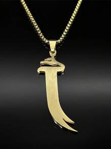 Sword Shape Hollow Pendant Gold/Silver Color Stainless Steel Sword Necklace Fashion Gorgeous Gifts For Men And Women