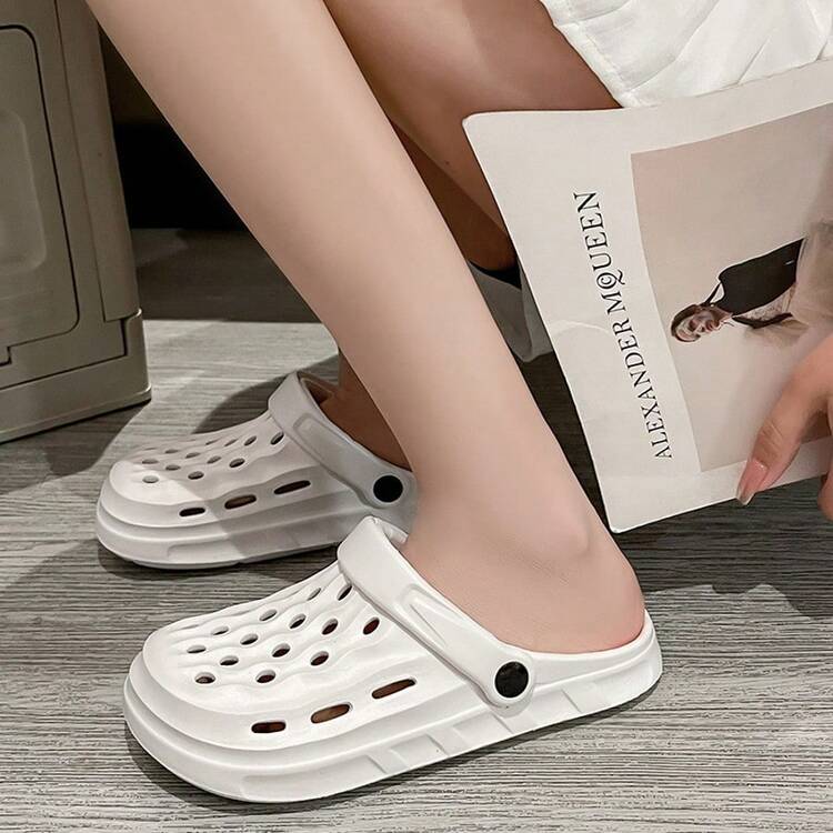 Sandalias ligeras y transpirables para hombre, nuevas para el verano, con suela antideslizante de EVA, para uso en la playa y casual, de punta cerrada - Blanco - Añade 11