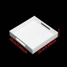 25 X 25 Cm Sturdy Acrylic Tray With Handle - Kitchen, Bathroom, Office Countertop Storage Tray - Cosmetics, Jewelry, Toiletries, Toys, Small Tools - Multicolor - View 3