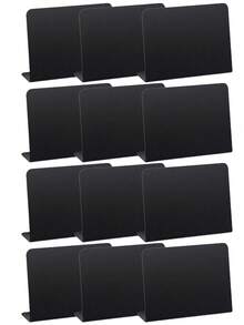 3/6/12pcs L-Shaped Mini Chalkboard Signs Acrylic Chalkboard Buffet Tags Small Black Food Display Stands For Message Board Signs, Weddings, Tents, Birthday Parties ﻿,Christmas Decoration,Bedroom Decor,Room Decor Bedroom,Christmas Gifts,Christmas Decorations,Christmas Decorations Home