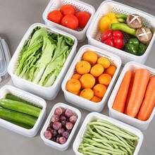 9pcs Covered Refrigerator Food Storage Container, Multifunctional Sealed Fresh-Keeping Box For Fruits And Vegetables, Drainage Box And Refrigerator Storage Box, Kitchen Refrigerator Storage Box, Restaurant Kitchen Supplies