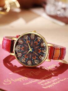 1pc Women's Elegant Fashion Personalized Numeric Dial Quartz Wrist Watch, Elegant (Watch Box Not Included)