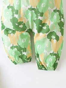 婴儿连体衣 新生儿爬行服 无袖 夏季婴儿连体裤 - 綠色 - 查看 5