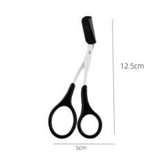 1 件装迷你眉毛修剪器，不锈钢材质，带梳子、化妆工具和小剪刀