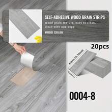 20片/套 40厘米x15厘米 PVC地板条 木纹效果地板，瓷砖贴纸 地板条 自粘乙烯基地板砖 墙板 地板贴纸 适用于厨房 卧室 客厅 办公室 墙贴
