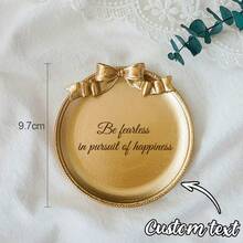 1pc Customized Jewelry Tray, Nordic Style Resin Bow Tie Metal Color Jewelry Dish, Earring Holder, Jewelry Display Stand, Jewelry Storage Tray, Jewelry Photography Props