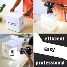 20cm Portable Photo Light Box - Mini Photography Studio With 6 Backdrops, Super Bright LED Lights & Carrying Case (Waterproof Background Screen),Perfect Christmas Gift - 彩色 - 查看 7