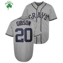Kekambas Josh Gibson Jerseys #20 Homestead Grays National League Baseball Jersey Casual Sports Shirt Button Embroidered Training Match Sports Baseball Shirt - Grey - View 2