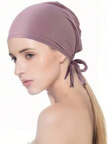1pc Solid Color New Style Two-Piece Hat, Versatile Underhat, Modal Turban Headband