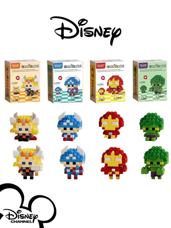 2IN1 Disney Avengers Thor Building Blocks Disney Marvel Legends Toy Building Blocks Blocks Cartoon Building Block For Kids Halloween Christmas Birthday Gift
