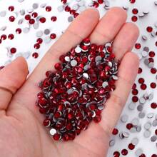 SS3-SS60 Deep Red High Quality Glass Flat Bottom Diamond With 12 Equal Cut Facets, Suitable For DIY Jewelry, Clothing And Other DIY Projects