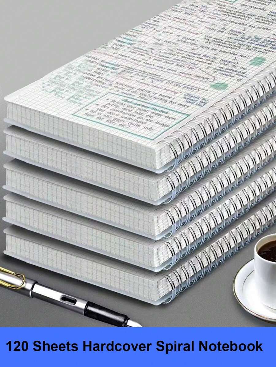 A5、B5、A4 格線彈性帶螺旋裝訂筆記本,學校用品,返校季 - 白色 - 查看 1