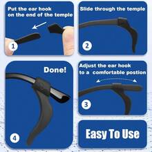 Eyeglass Ear Grips -20 Pairs Eye Glasses Ear Grippers Anti-Slip Holder, Silicone Ear Hook, Glasses Ear Grip Sleeve Retainer For Sports Glasses, Sunglasses Reading Glasses - Us-s-22a-blck - View 5
