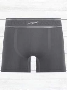 Cueca De Estampa Lisa Sem Costuras Boxer Original Zee Rucci Cinza - Cinza - Visão 5