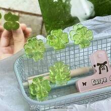 DIY Clover Clip Lucky PP Clip - Suitable For Students, Office Workers To Organize And Store Files, Paper Clips, Sticky Notes Clips,For School Supplies,Back To School - Green - View 6