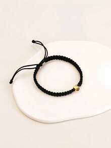 1pc Customized Black & White Braided Couple Bracelet | 4-Color Bead Customized Photo Projection Bracelet | Personalized Photo Couple Bracelet | Valentine's Day Photo Customized Memorial Gift | Gift For Girlfriend | Personalized Jewelry | Anniversary Gift | Wedding Anniversary Gift | Custom Color Photo Bracelet - vòng đeo tay chiếu - Xem 9