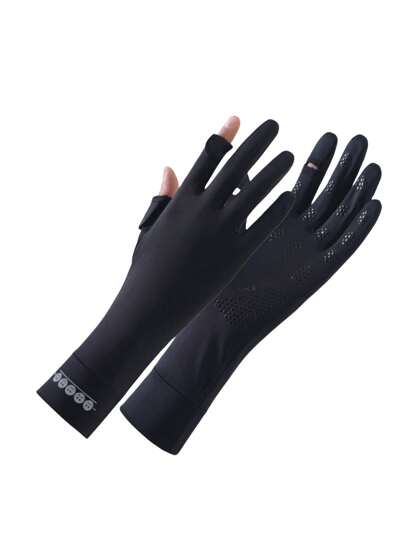 1 Par de Luvas Térmicas Forradas com Dedos Curtos para Mulheres, Luvas Fofas e Quentes de Inverno