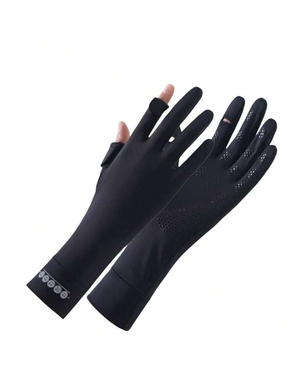 1 Par de Luvas Médias Protetoras Contra Sol para Mulheres, Respiráveis e Antiderrapantes para Dirigir, Ciclismo, Uso Externo no Verão